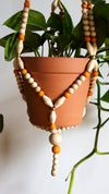 Orange Beaded Plant Hanger (X-Large)