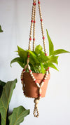 Cranberry Blush Beaded Plant Hanger